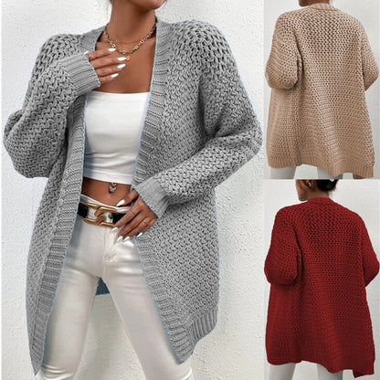 Veste en tricot pour femmes avec coupe ouverte et motif texturé luxueux Chic und Stil