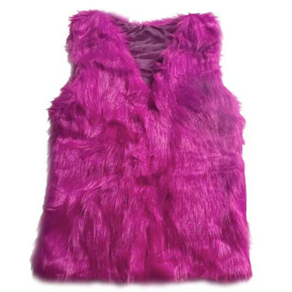 Dames Élégante Gilet en Fausse Fourrure Chic und Stil