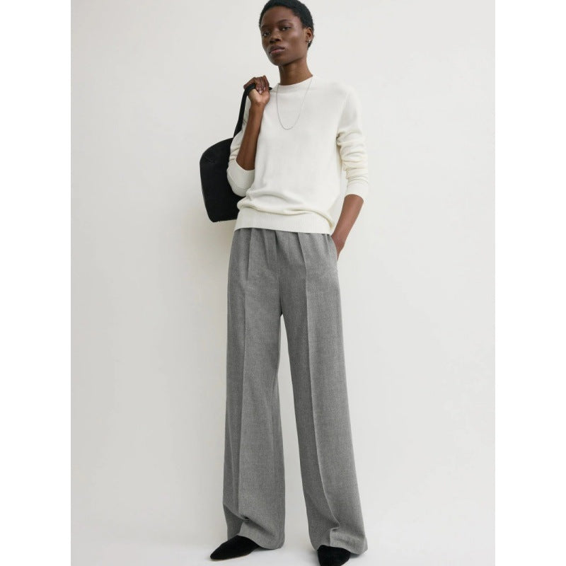 Wide-leg pants for women in high-quality material with an elastic waistband Chic and Style