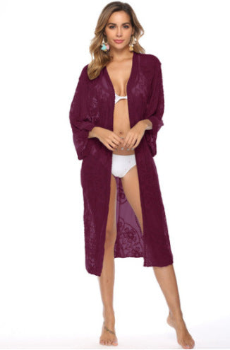 Dames Élégant Transparent Dentelle Couverture de Plage Chic und Stil