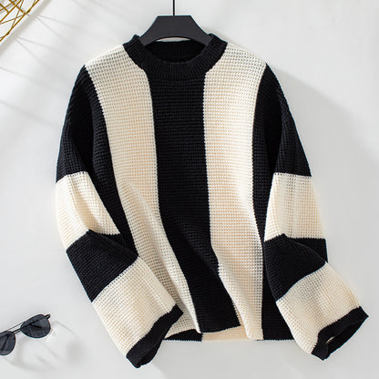 Pull femme en tricot avec un design de rayures bloquées innovant et une coupe décontractée Chic und Stil