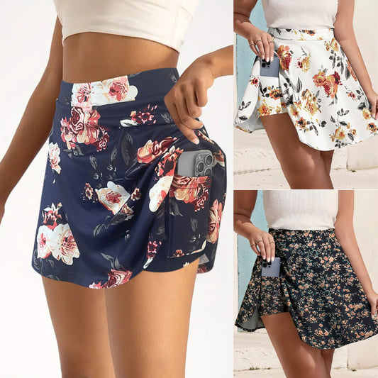 Women High Waisted Skater Skirt Floral Print Chic and Style