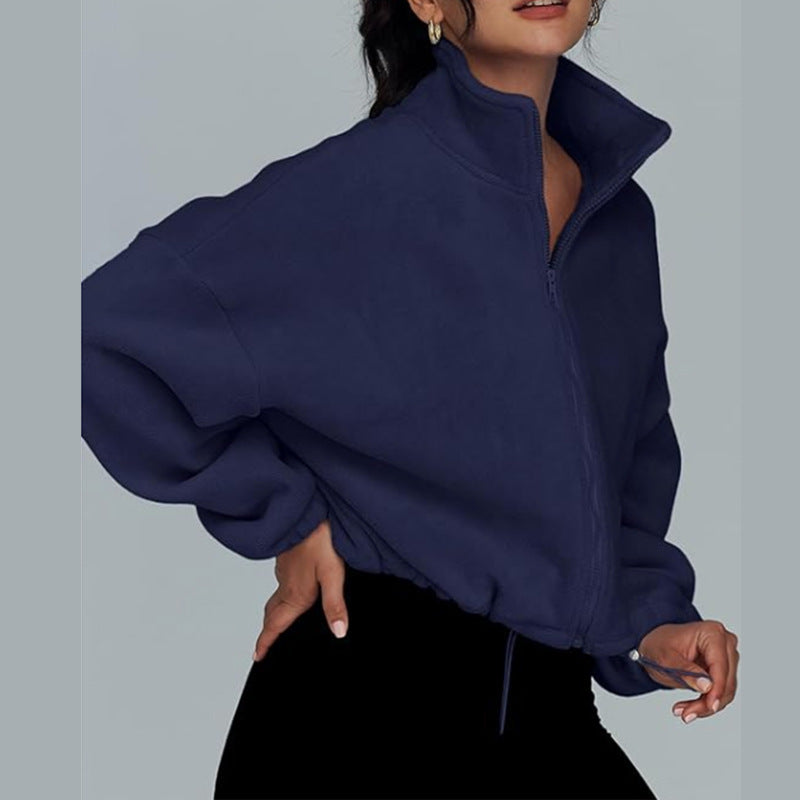 Pull oversized à col haut et fermeture éclair pour dames Chic und Stil
