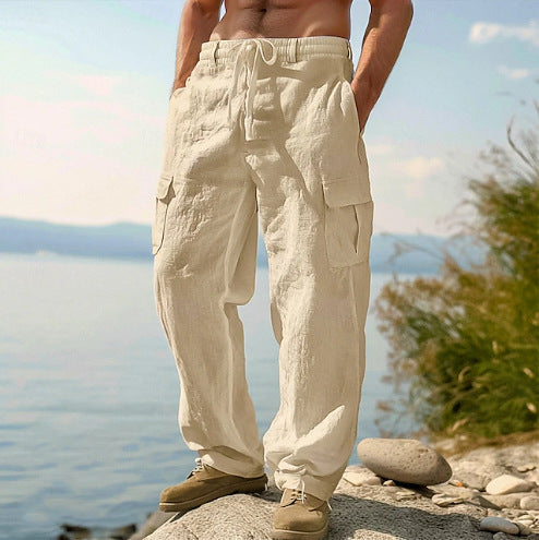 Pantalon cargo décontracté pour hommes avec taille ajustable et poches latérales pratiques Chic und Stil