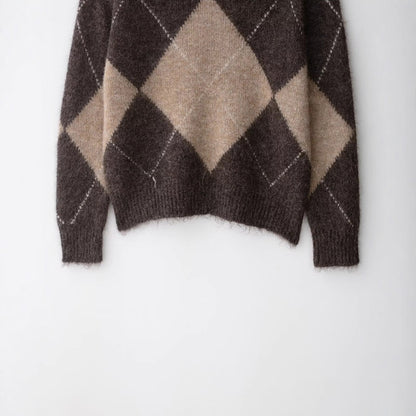Dames Pull Douillet avec Motif Rétro Moderne Chic und Stil