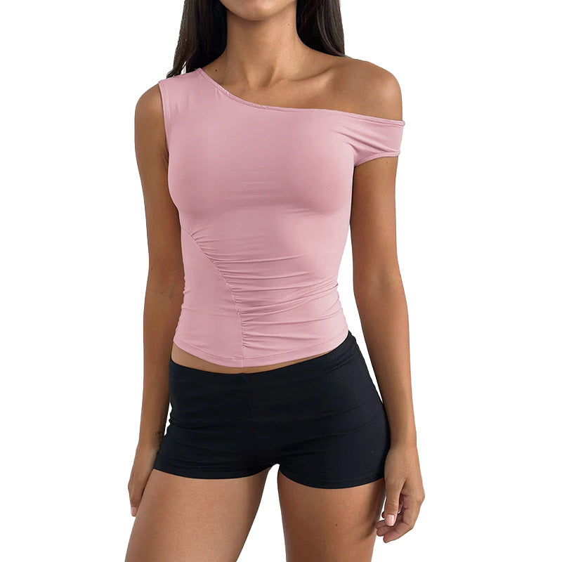 Ladies One-Shoulder Ruffled Body Chic and Style