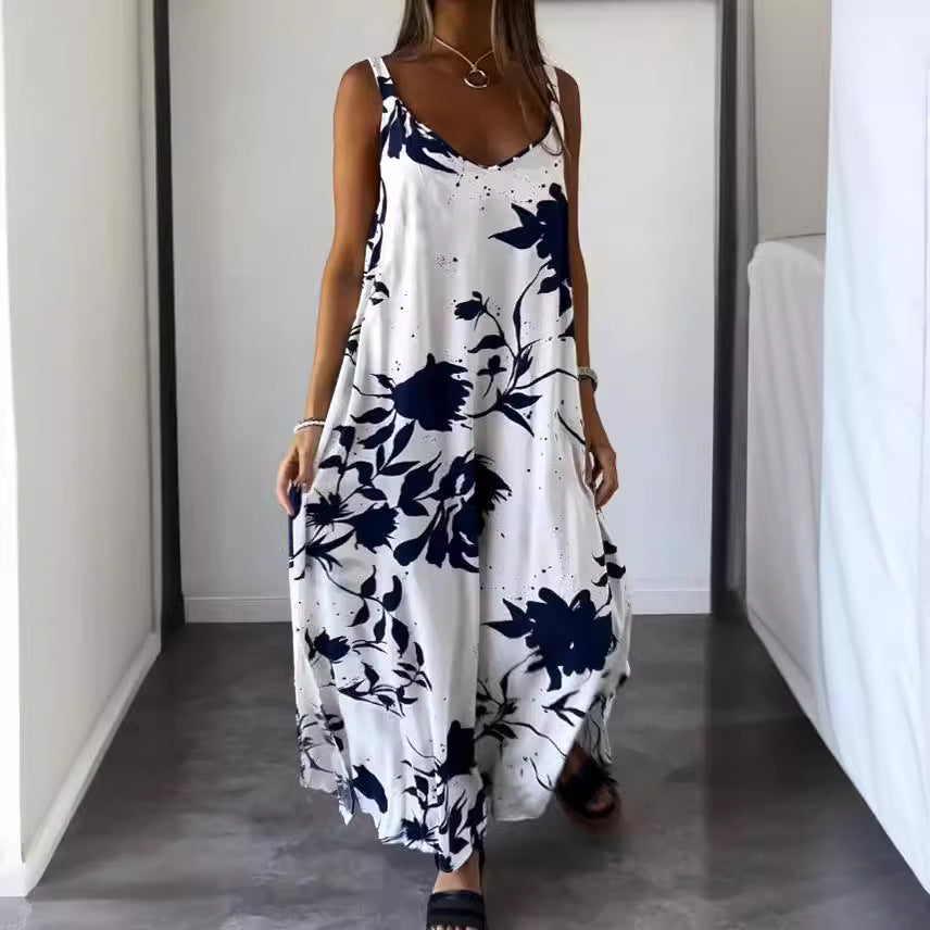 Robe maxi pour dames avec motif floral et coupe fluide Chic und Stil