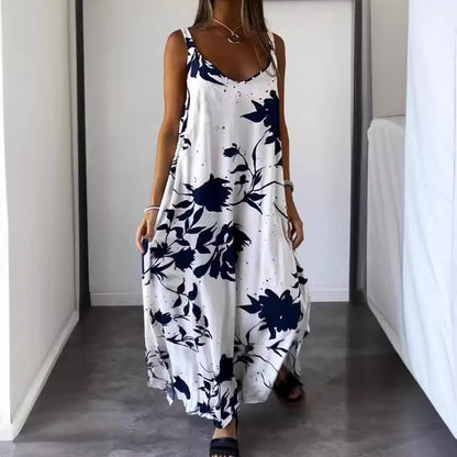 Robe maxi pour dames avec motif floral et coupe fluide Chic und Stil