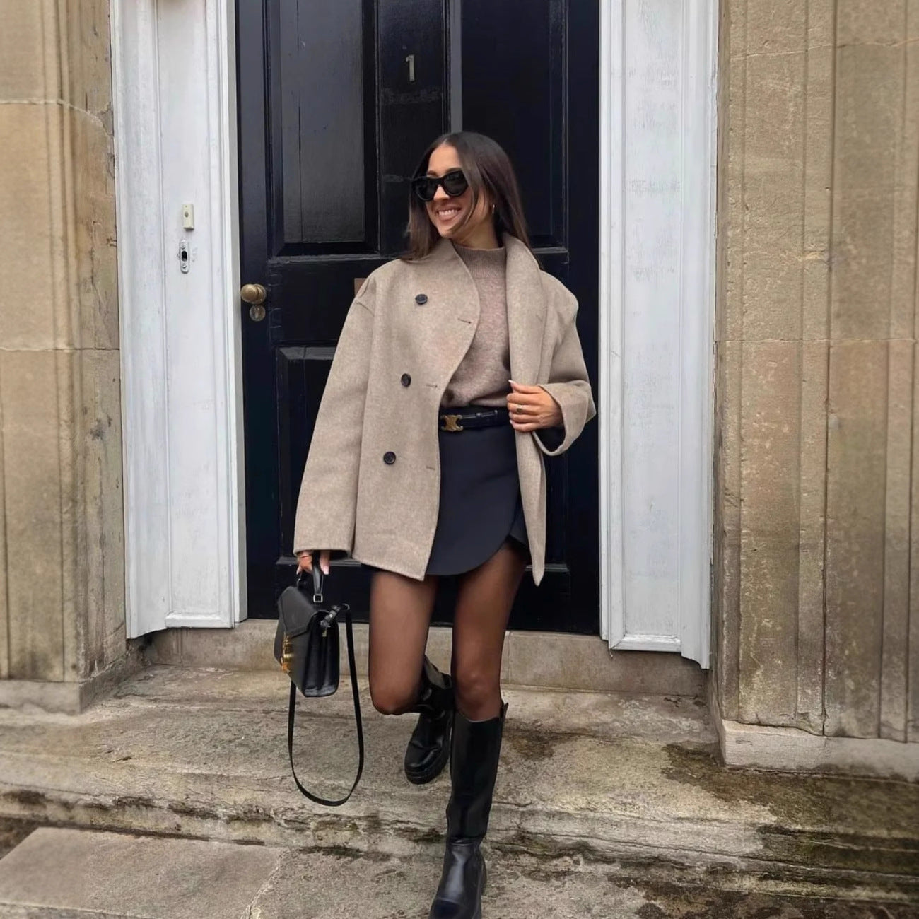 Dames élégant manteau en laine Chic und Stil