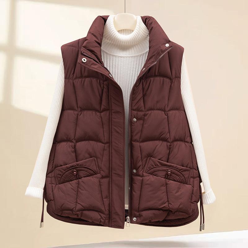 Dames gilet matelassé avec poches pratiques et col haut Chic und Stil