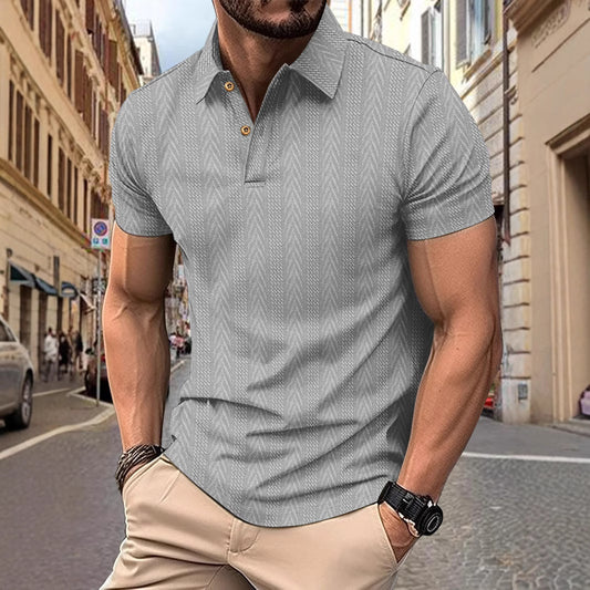 Polo-shirt pour hommes à manches courtes tendance avec design texturé Chic und Stil