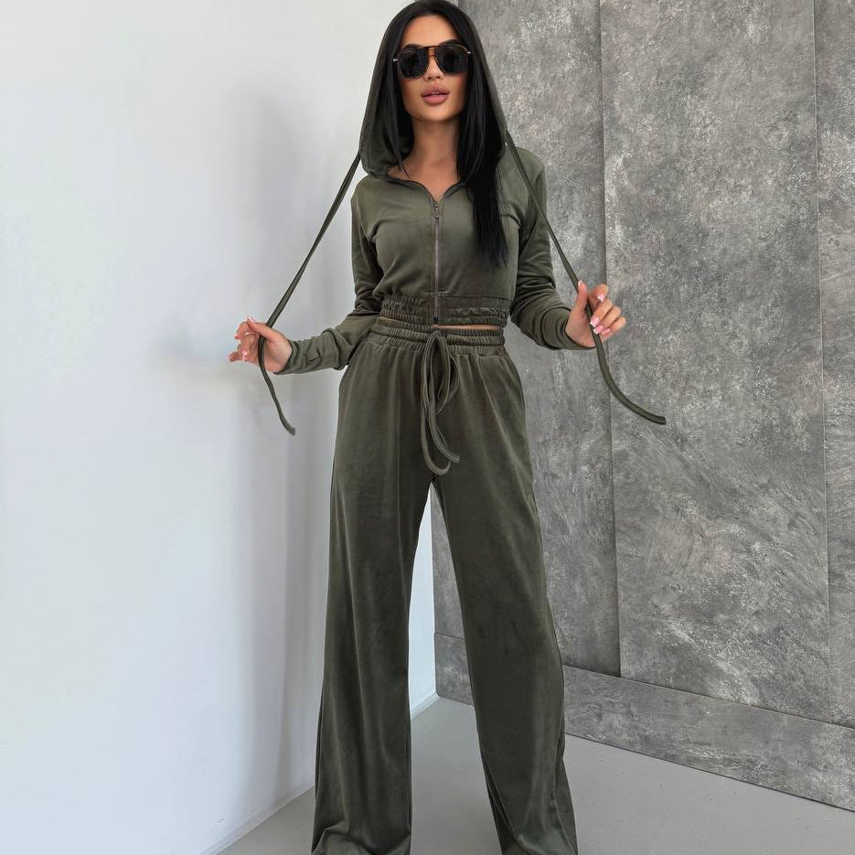 Costume loungewear en polaire décontracté pour femmes Chic und Stil
