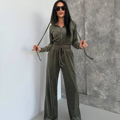 Costume loungewear en polaire décontracté pour femmes Chic und Stil