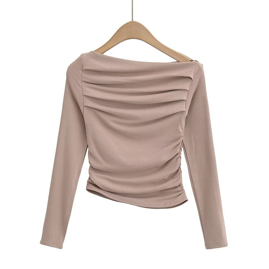 Chemisier à manches longues pour femmes avec drapé élégant Chic und Stil