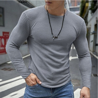 Chemise à manches longues pour hommes en mélange de coton texturé Chic und Stil
