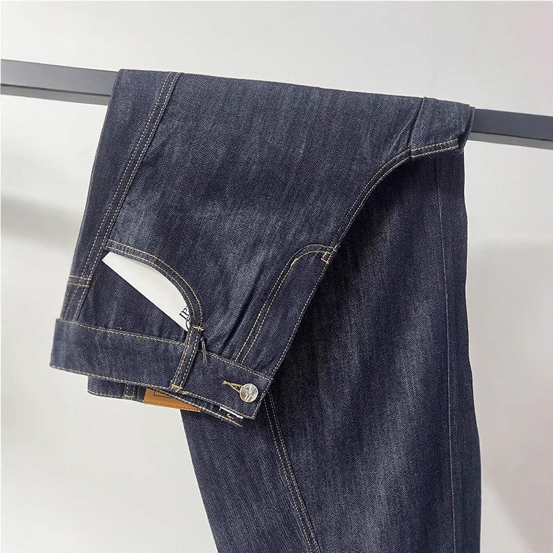 Loose-fitting high-waisted denim pants for women with side pockets Chic and Style