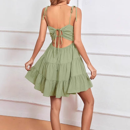 Robe décontractée à bretelles pour femmes avec volant et bretelles réglables Chic und Stil