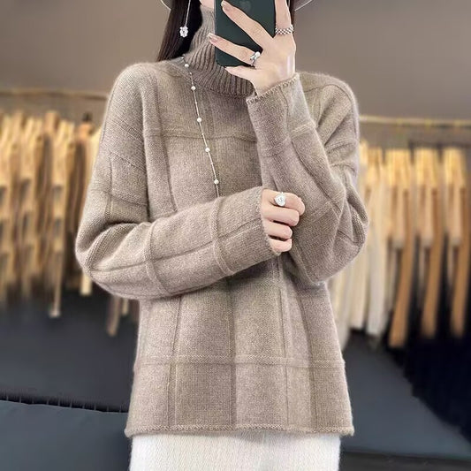 Pull en tricot confortable pour femmes en design à carreaux Chic und Stil