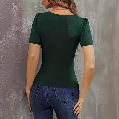 Body femme ajusté avec décolleté en V et manches courtes Chic und Stil