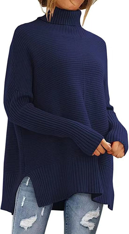 Dames Pull à col roulé confortable Chic und Stil