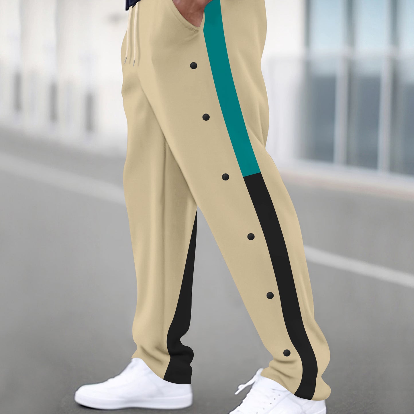 Sport training pants for men with buttons and elastic waistband Chic and Style