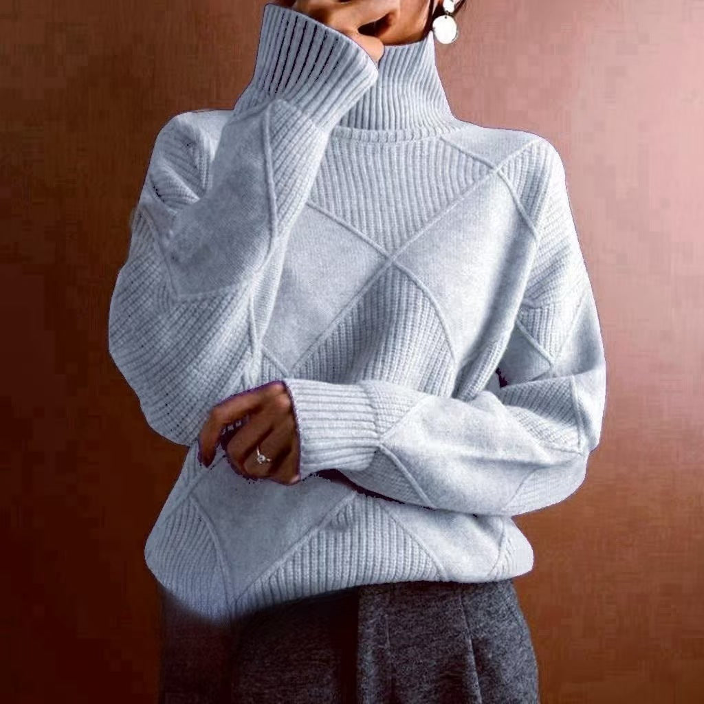 Pull oversized pour femmes avec col montant et design structuré Chic und Stil