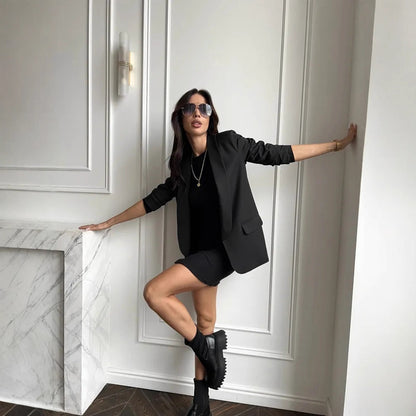 Dames blazer élégant avec fentes asymétriques Chic und Stil