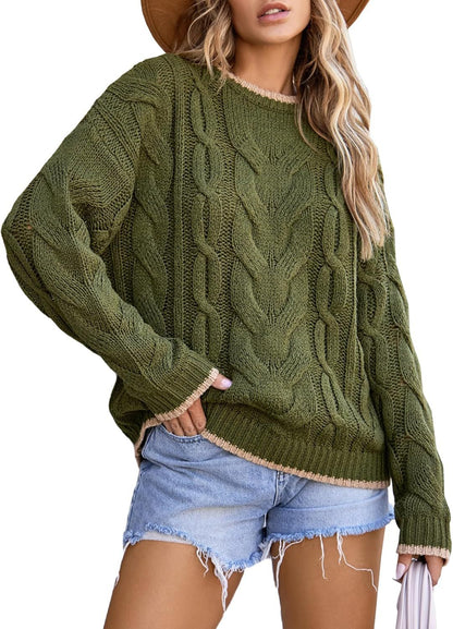 Pull en tricot pour femmes avec un motif de tresse épais Chic und Stil