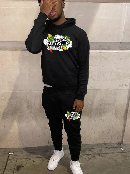 Women's hoodie and jogger pants set with creative Christmas pattern Chic and Style