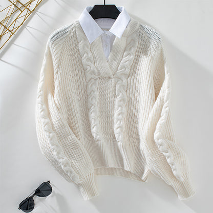 Pull en tricot pour femmes avec design torsadé et col moderne Chic und Stil