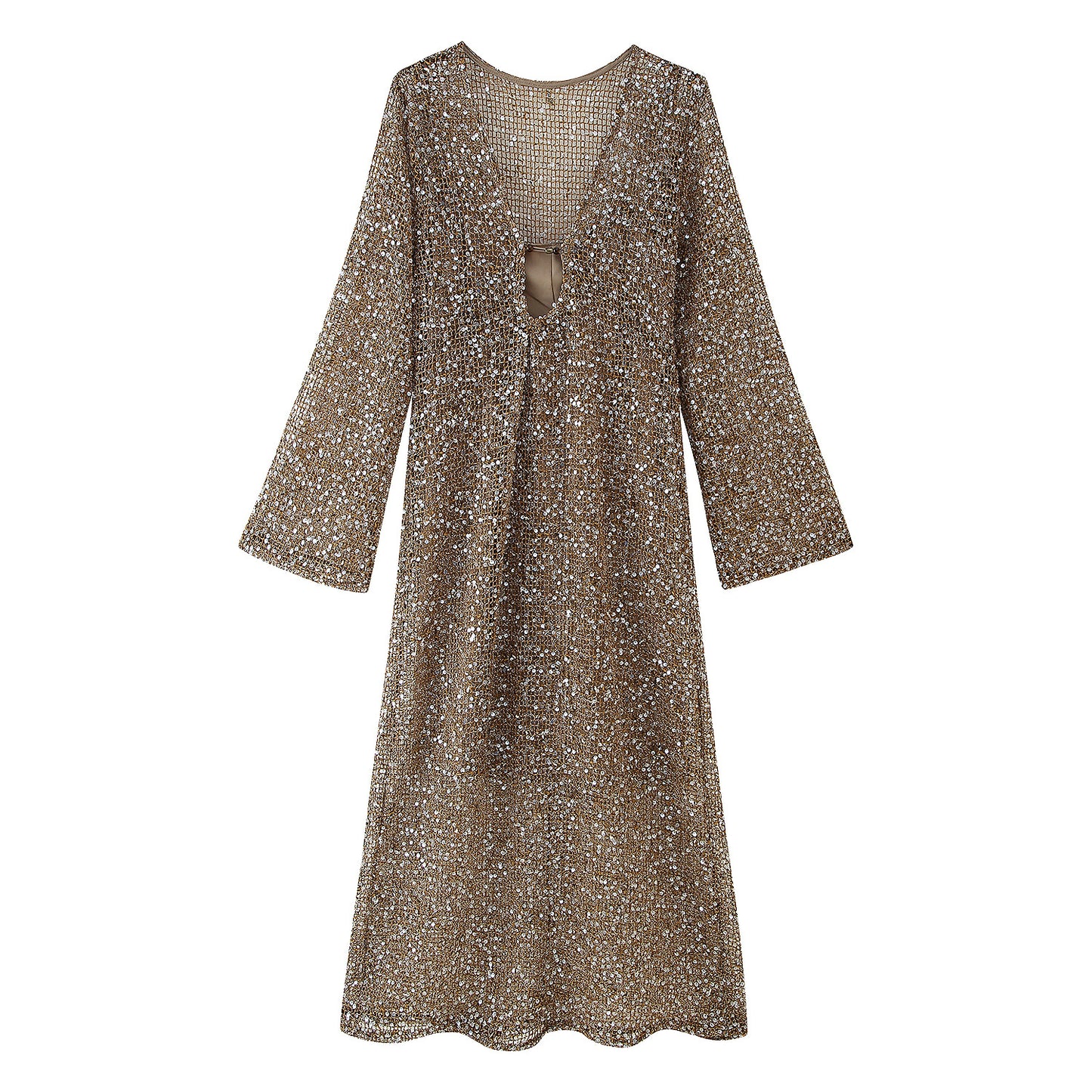 Robe en tricot pour femmes avec décolleté en V et élégant froncement Chic und Stil