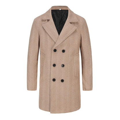Elegant double-breasted coat for men in herringbone pattern Chic und Stil