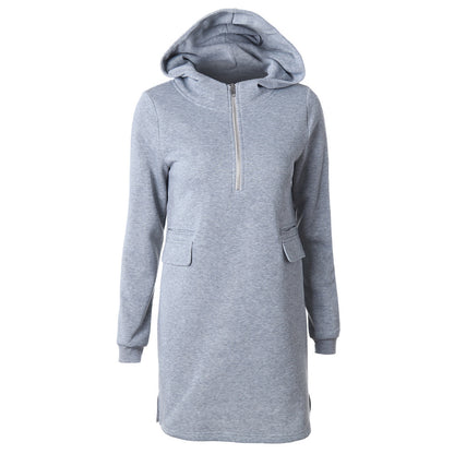 Robe sweat à capuche et zippée pour femmes Chic und Stil