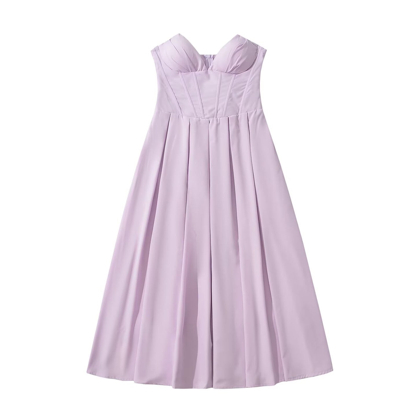 Robe maxi femme avec décolleté bustier élégant et jupe fluide Chic und Stil