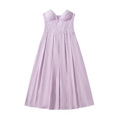 Robe maxi femme avec décolleté bustier élégant et jupe fluide Chic und Stil