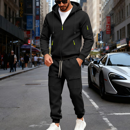 Chic und Stil men's sporty hoodie and cargo pants set