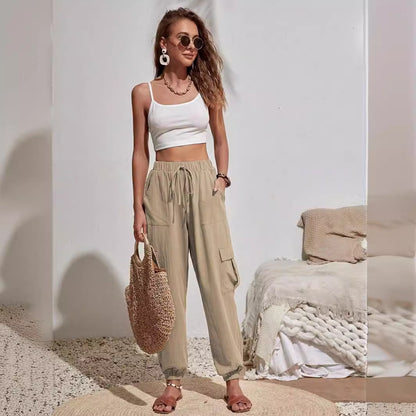 Casual cargo pants for women with elastic waist and practical pockets Chic and Style