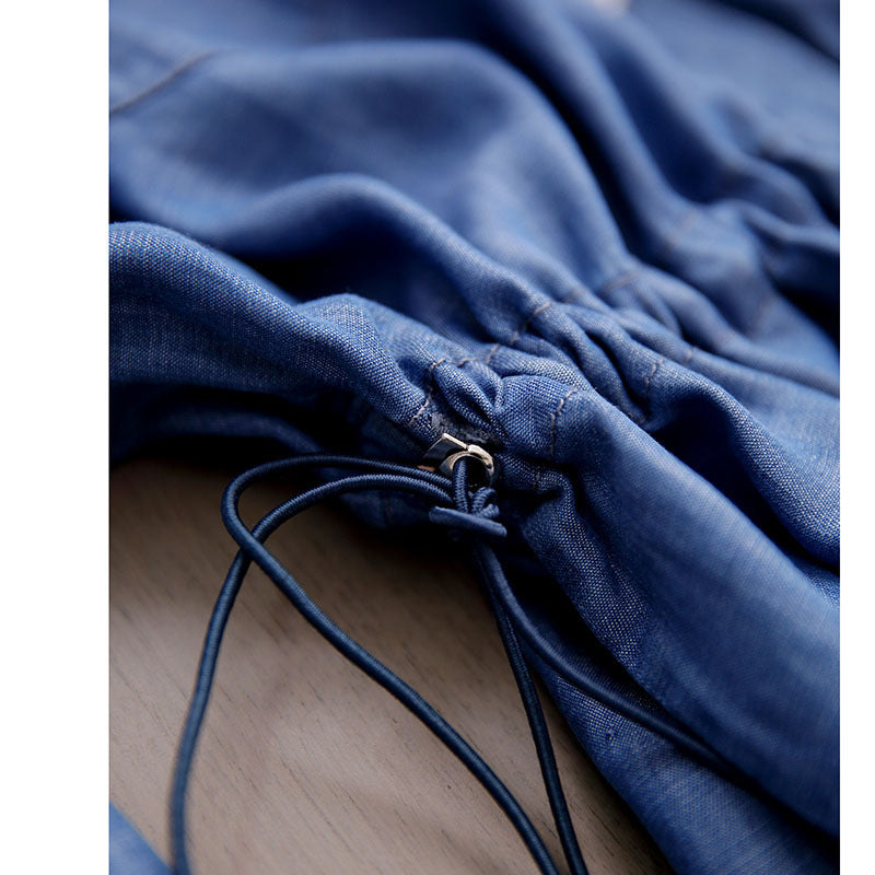 Chemise décontractée pour femme à boutons avec taille ajustable à cordon Chic und Stil