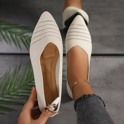 Dames ballerines en tricot à rayures Chic und Stil