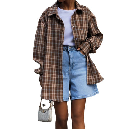 Blouse à carreaux pour femmes avec coupe décontractée Chic und Stil