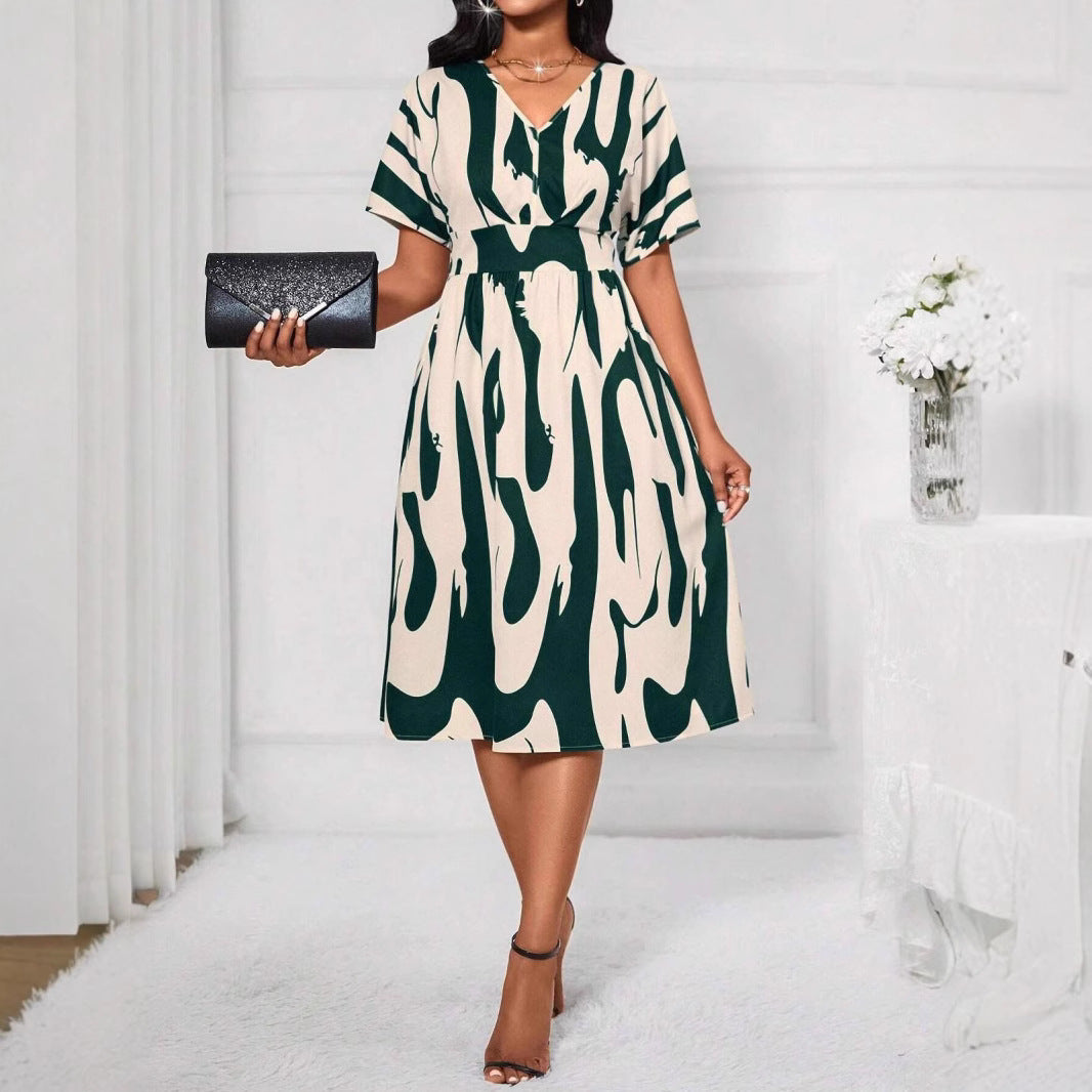 Robe midi femme avec impression abstraite Chic und Stil
