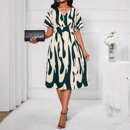 Robe midi femme avec impression abstraite Chic und Stil