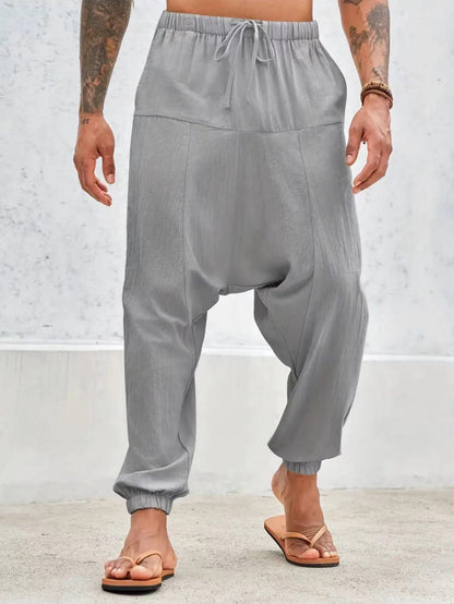 Casual harem pants for men with elastic waist and side pockets Chic and Style