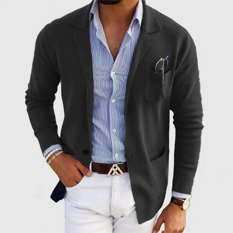 Blazer en tricot élégant pour hommes avec poches pratiques Chic und Stil