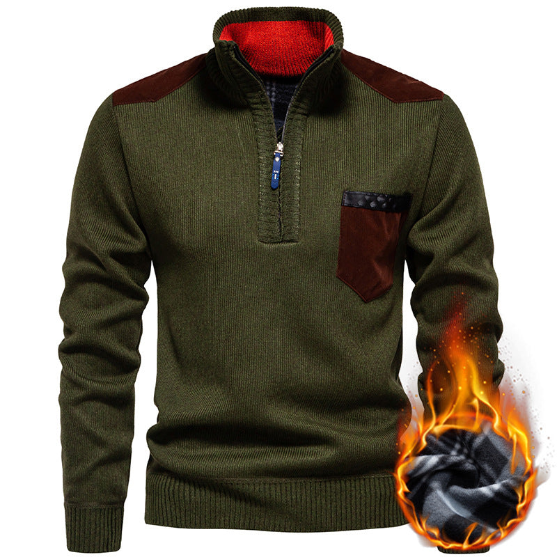 High-quality pullover for men with a high collar and zipper Chic und Stil