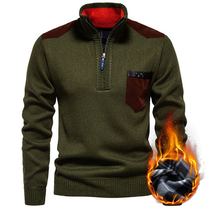 High-quality pullover for men with a high collar and zipper Chic und Stil