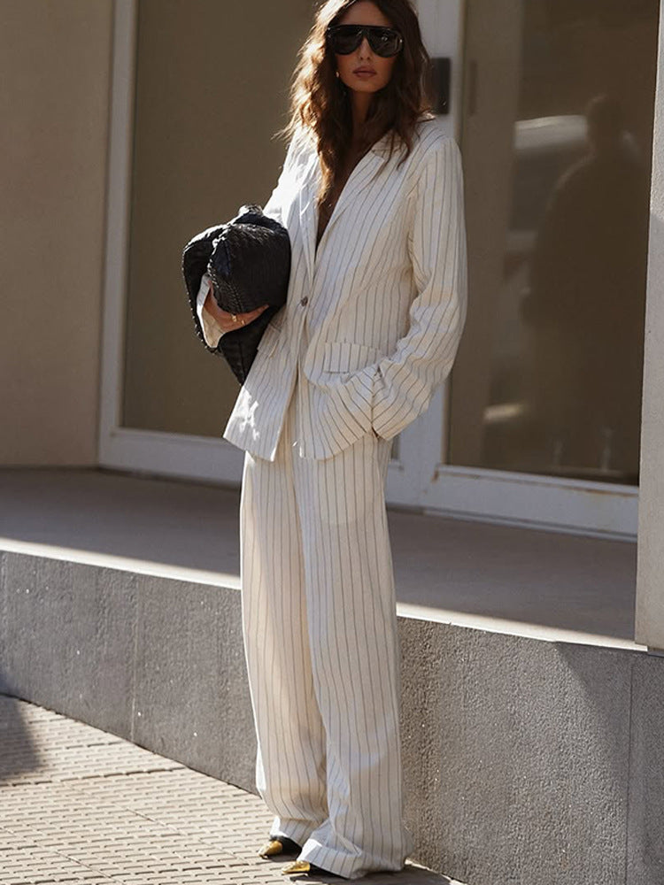 Dames ensemble élégant rayé Chic und Stil