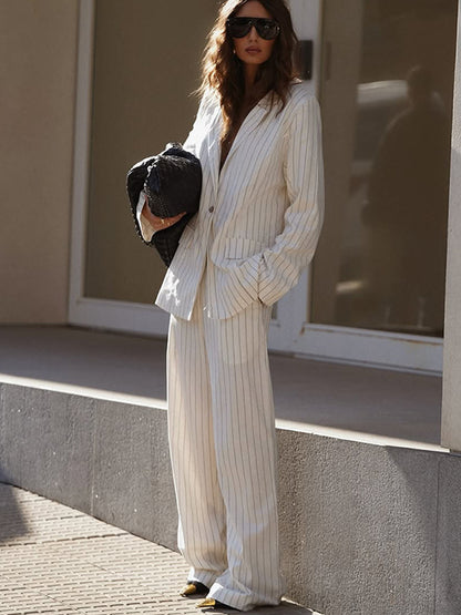 Dames ensemble élégant rayé Chic und Stil