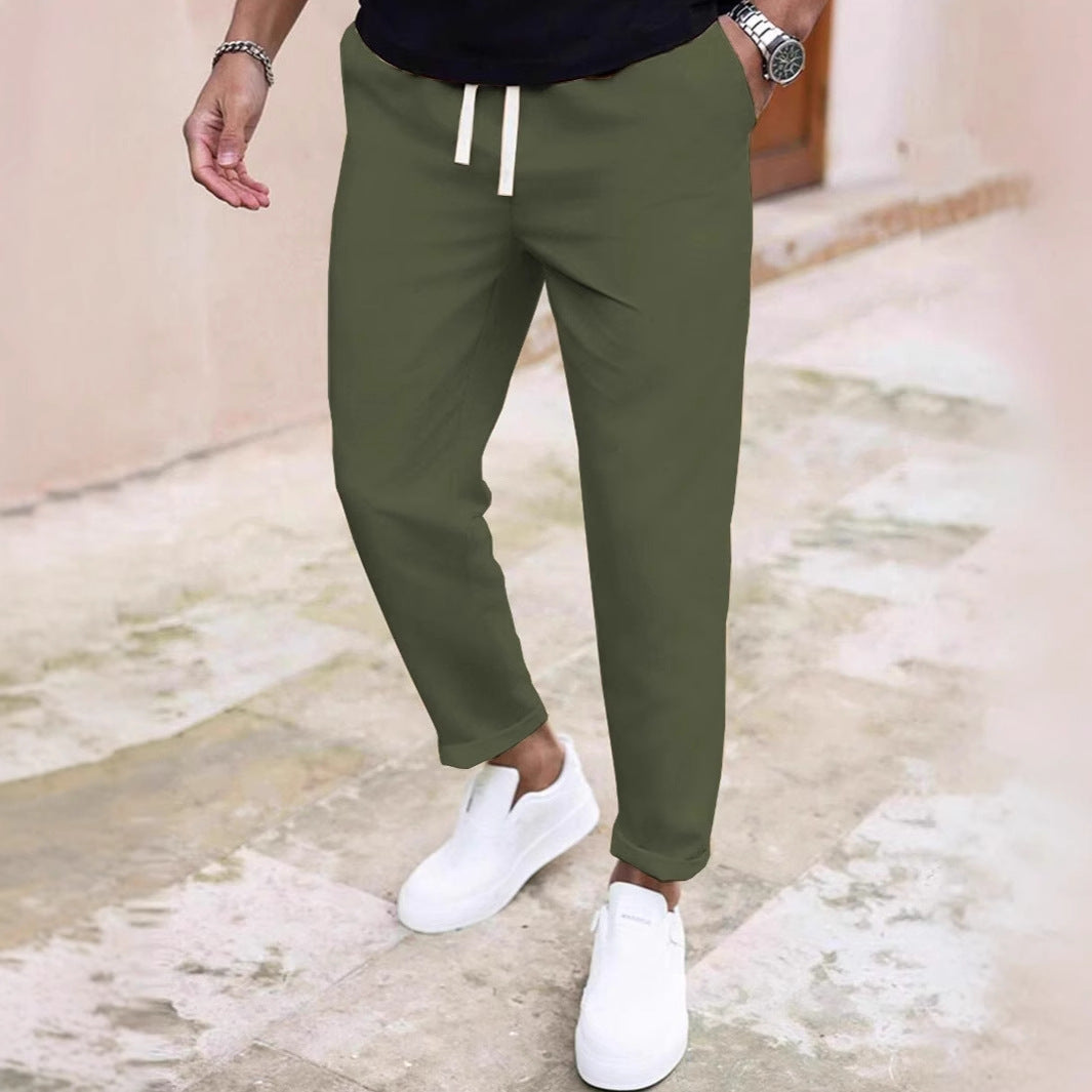 Casual pants for men with elastic waistband and practical pockets Chic and Style