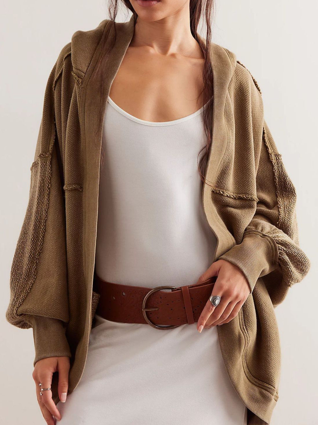 Dames hoodie oversize tendance avec tissage structuré Chic und Stil